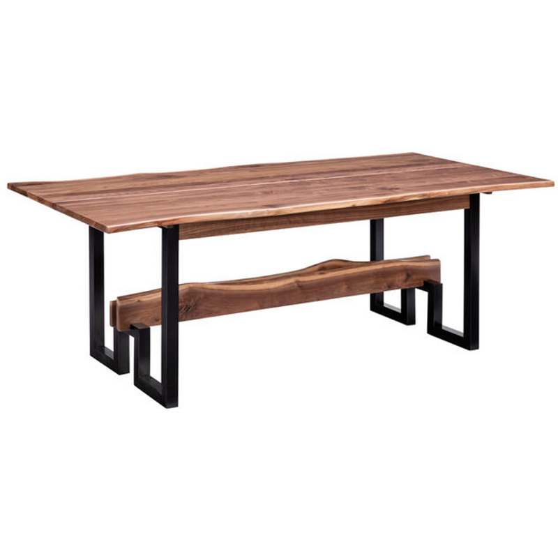 Dining Table With Vertical Free Form Stretcher  Green Gables