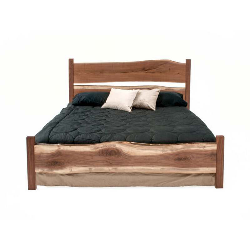 Bed with Wood Legs All Walnut  Green Gables