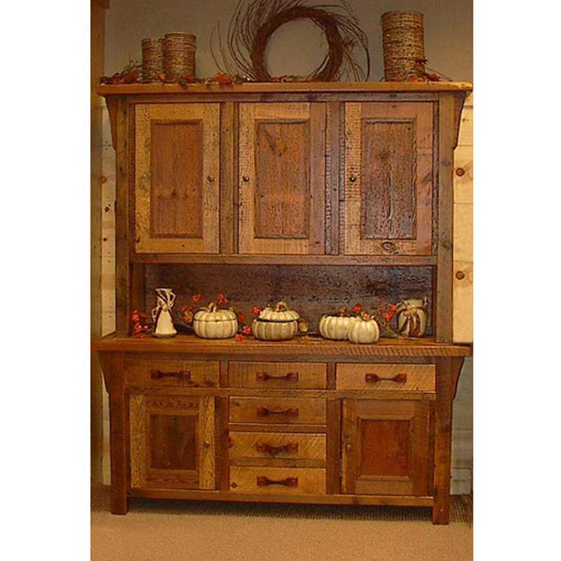 3 DOOR HUTCH WITH PANEL DOORS AND 6 DRAWERS  Green Gables