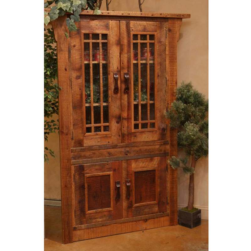 4 Door Corner Cupboard With Glass Doors  Green Gables