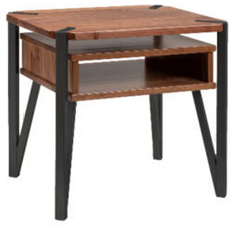 Side Table with Open Area with Black Metal  Green Gables