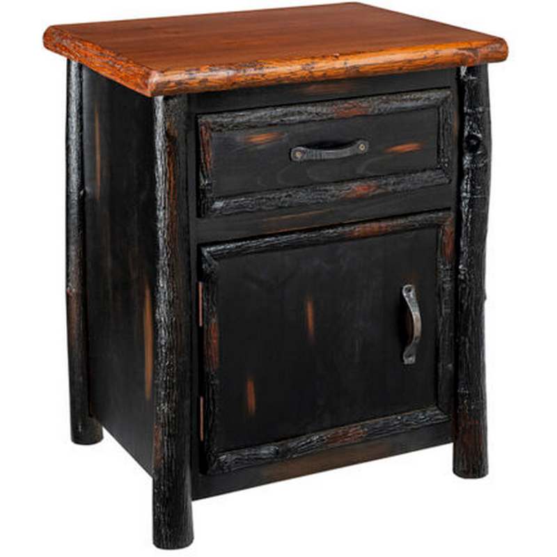 1 Door 1 Drawer Nightstand Antique Black  Green Gables