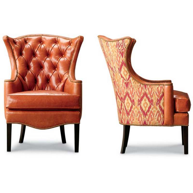 Tufted Wing Chair 1231-18 Leathercraft