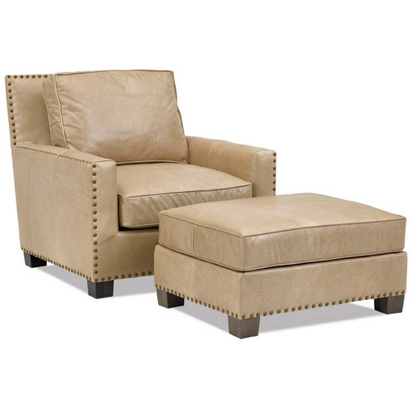 Chair and Ottoman 933-02 and 933 03 Leathercraft